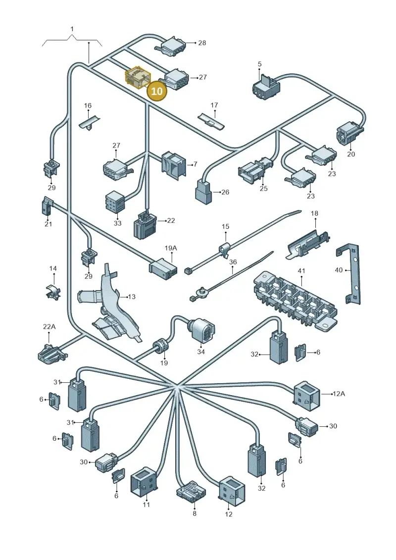 1J0937723D — Volkswagen Transp. caravelle (2008-2009) diagram 410972800, position 10