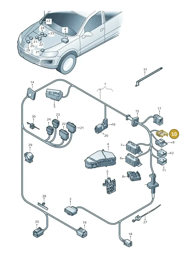 1J0937723D — Volkswagen Touareg (2010-2012) diagram 693971200, position 10
