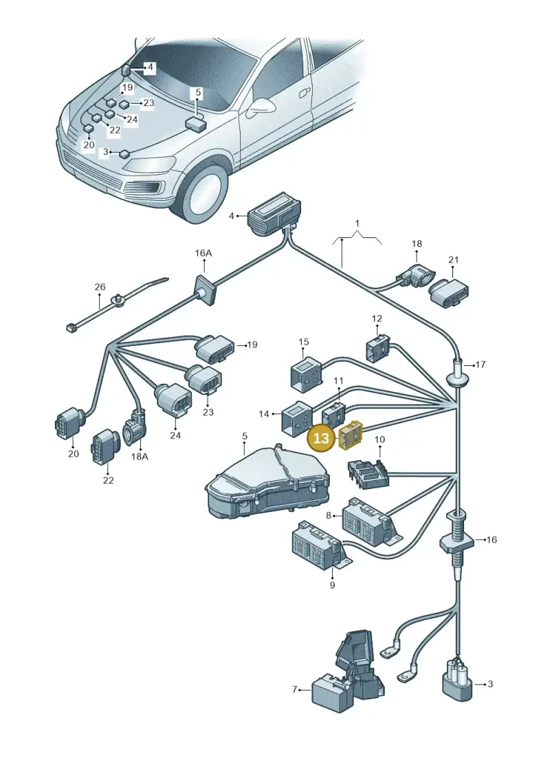 1J0937723D — Volkswagen Touareg BlueMotion (2014-2018) diagram 693971180, position 13