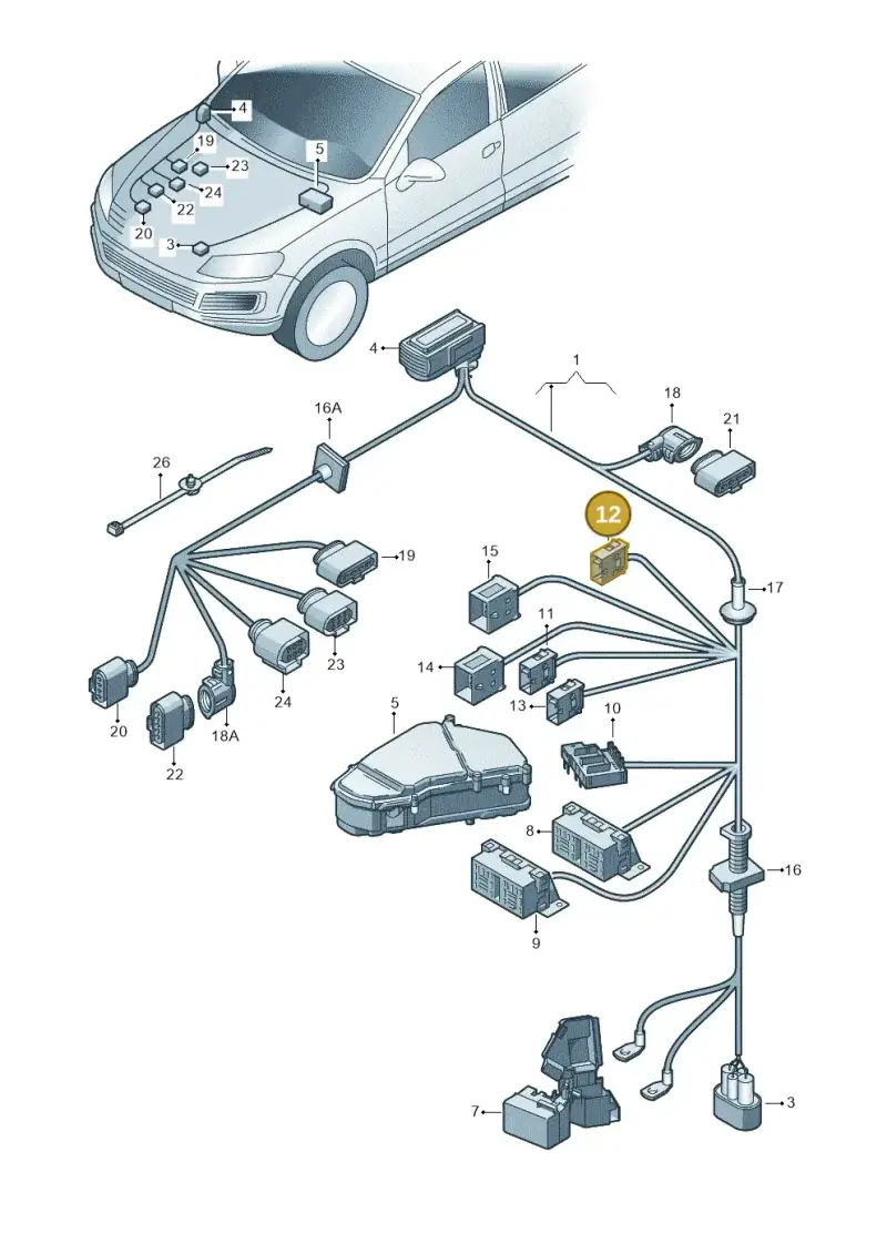 1J0937724B — Volkswagen Touareg (2014-2018) diagram 693971180, position 12