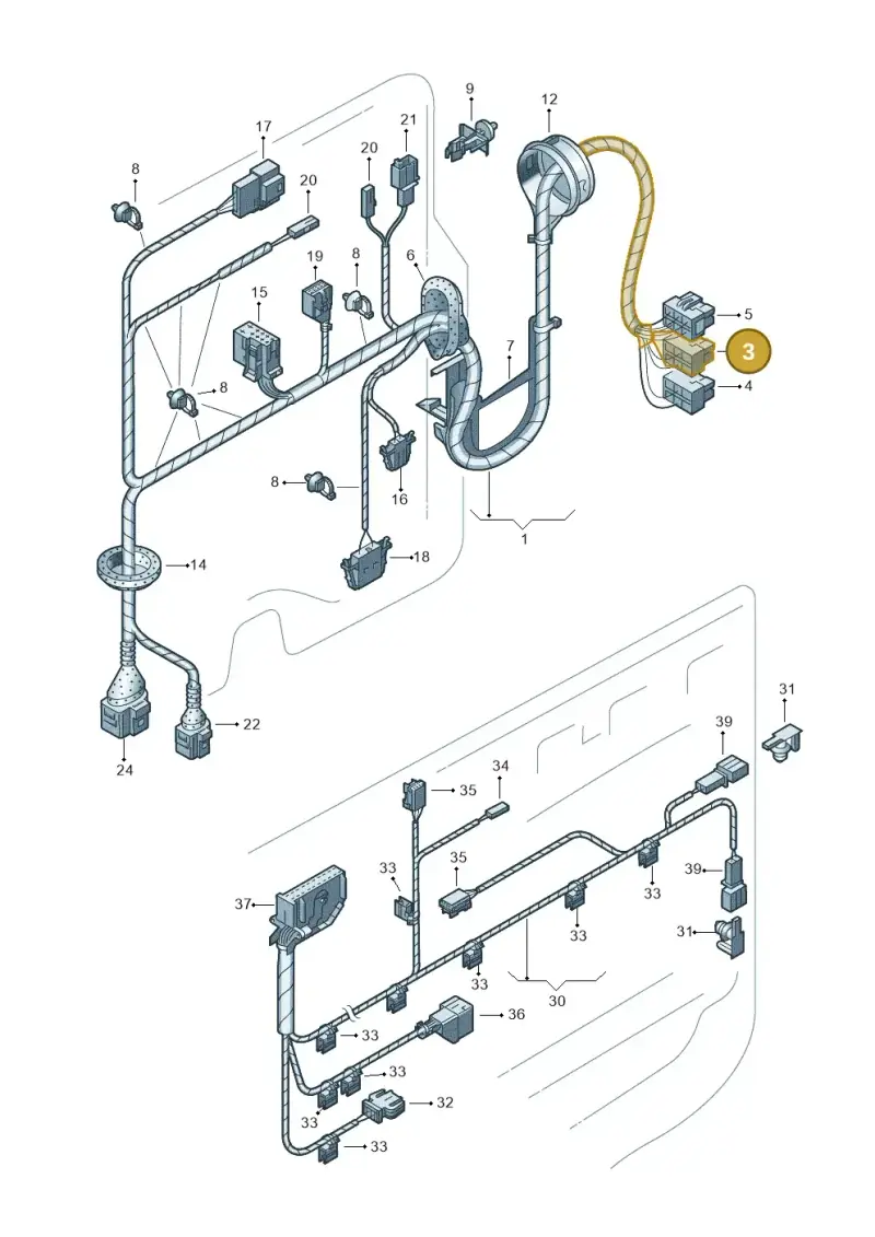 1J0937733 — Volkswagen Phaeton 4motion (2010-2016) diagram 258972350, position 3