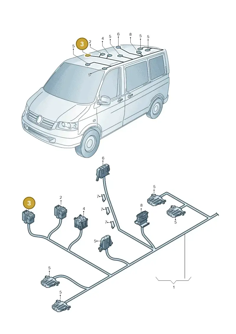 1J0937733 — Volkswagen Transp. caravelle (2011-2015) diagram 679971840, position 3
