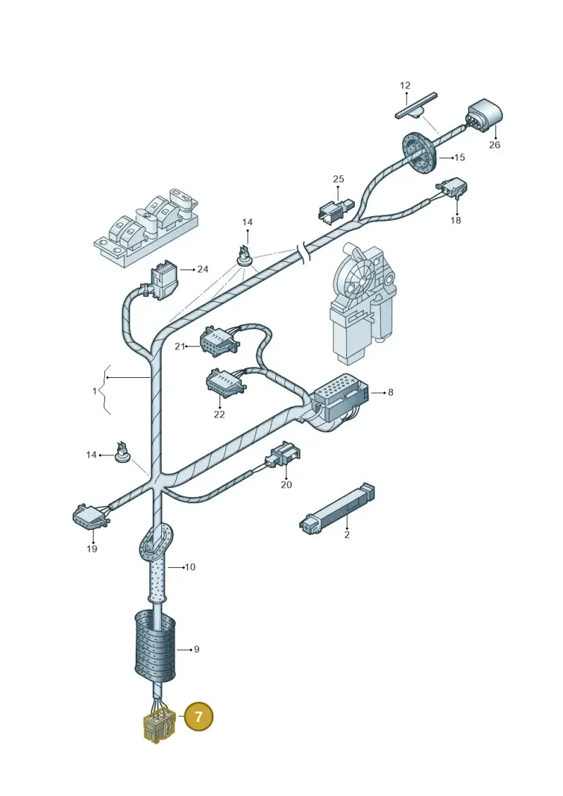1J0937733D — Volkswagen New Beetle             06> (2005-) diagram 203972350, position 7