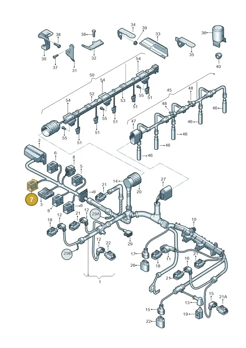 1J0937733D — Volkswagen Transp. dropside (2008-2009) diagram 410971050, position 7