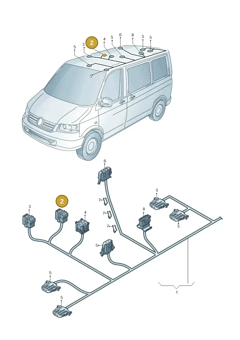 1J0937733D — Volkswagen Transp. caravelle (2011-2015) diagram 679971840, position 2