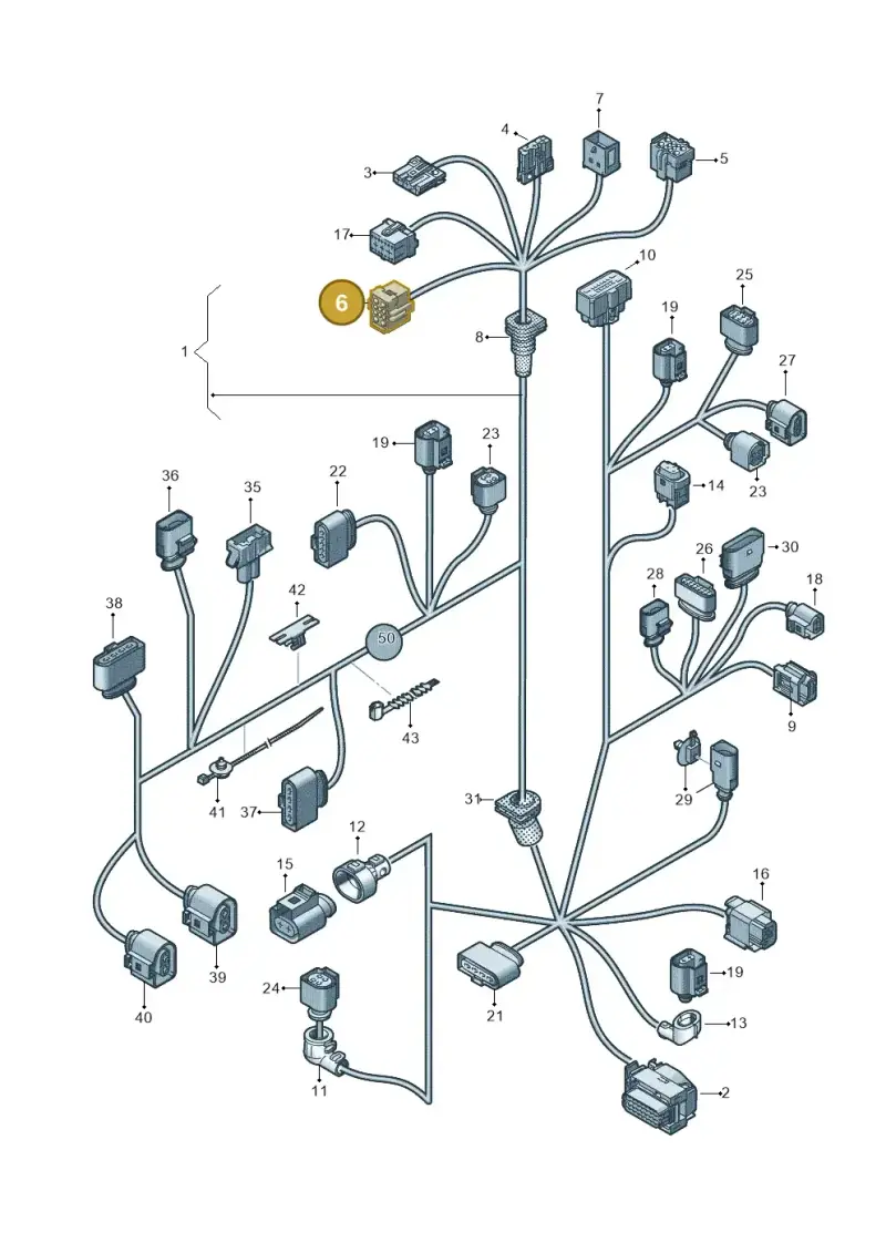 1J0937733D — Volkswagen Touareg (2012-2014) diagram 693971790, position 6