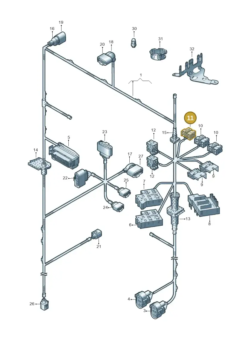 1J0937743B — Volkswagen Touareg                08> (2007-) diagram 274971200, position 11