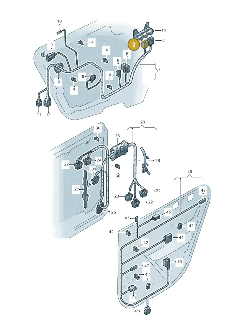 1J0937743D — Volkswagen Phaeton 4motion (2010-2016) diagram 258972360, position 3