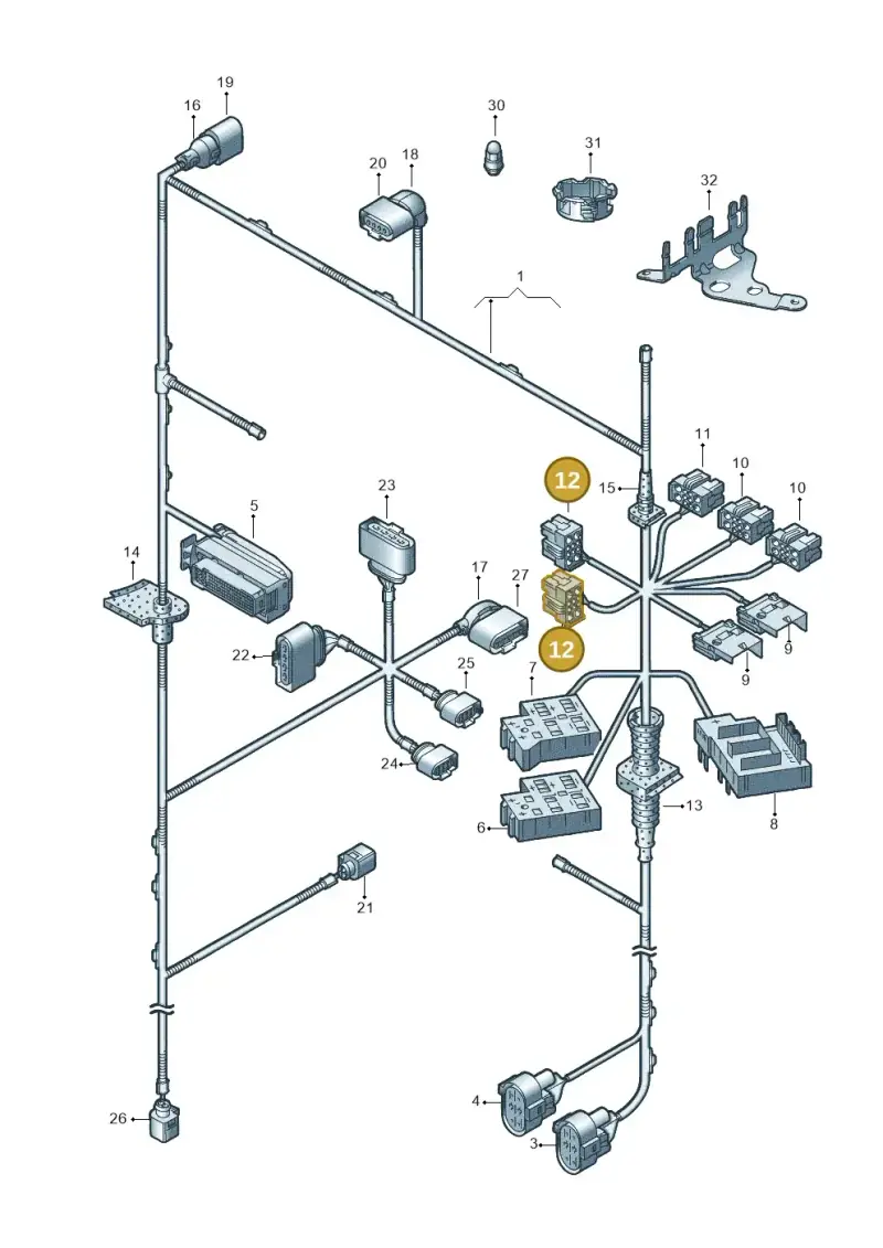 1J0937743D — Volkswagen Touareg                08> (2007-) diagram 274971200, position 12