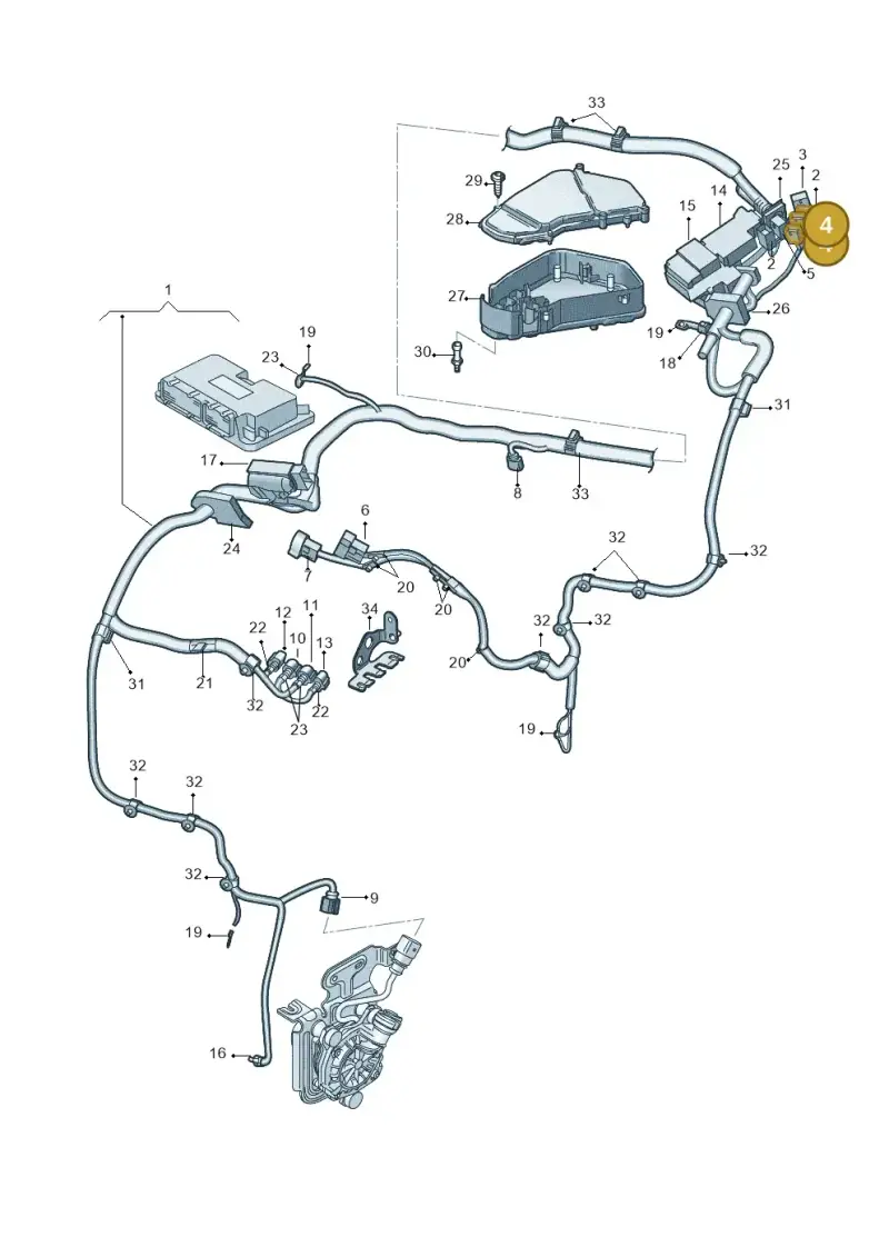 1J0937743D — Audi Q7 qu. 3.0 TDI (2009-2015) diagram 675971070, position 4