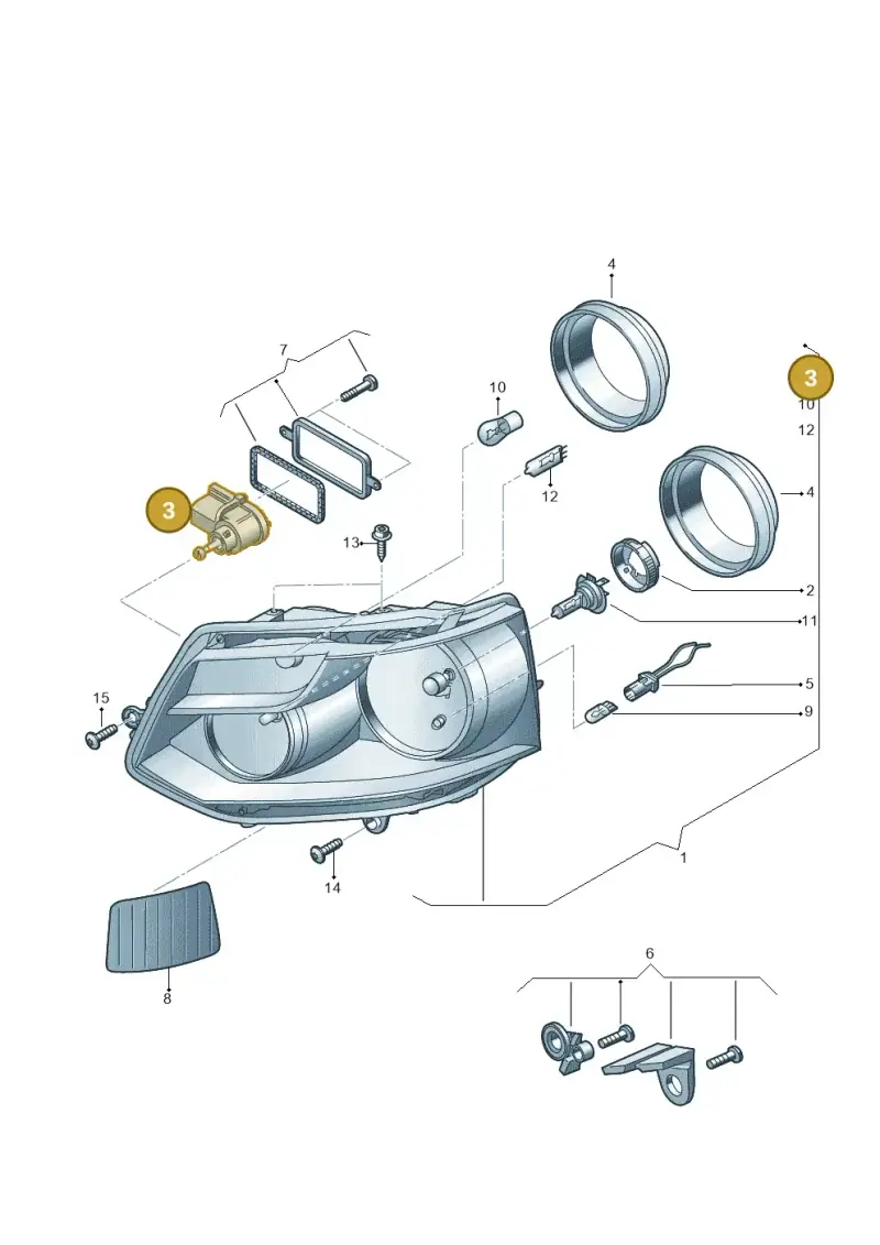 1J0941295A — Volkswagen Transp. caravelle (2011-2015) diagram 679941100, position 3