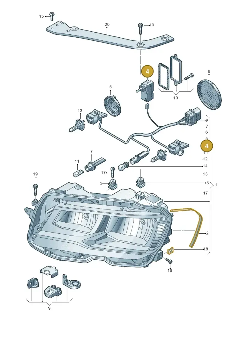 1J0941295A — Volkswagen Tiguan 2.0 4Motion (2017-2024) diagram 884941000, position 4