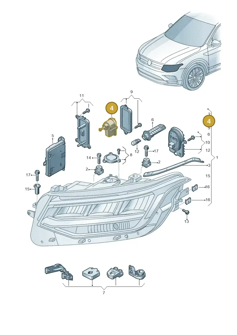 1J0941295A — Volkswagen Tiguan 2.0 4Motion (2016-2024) diagram 884941011, position 4