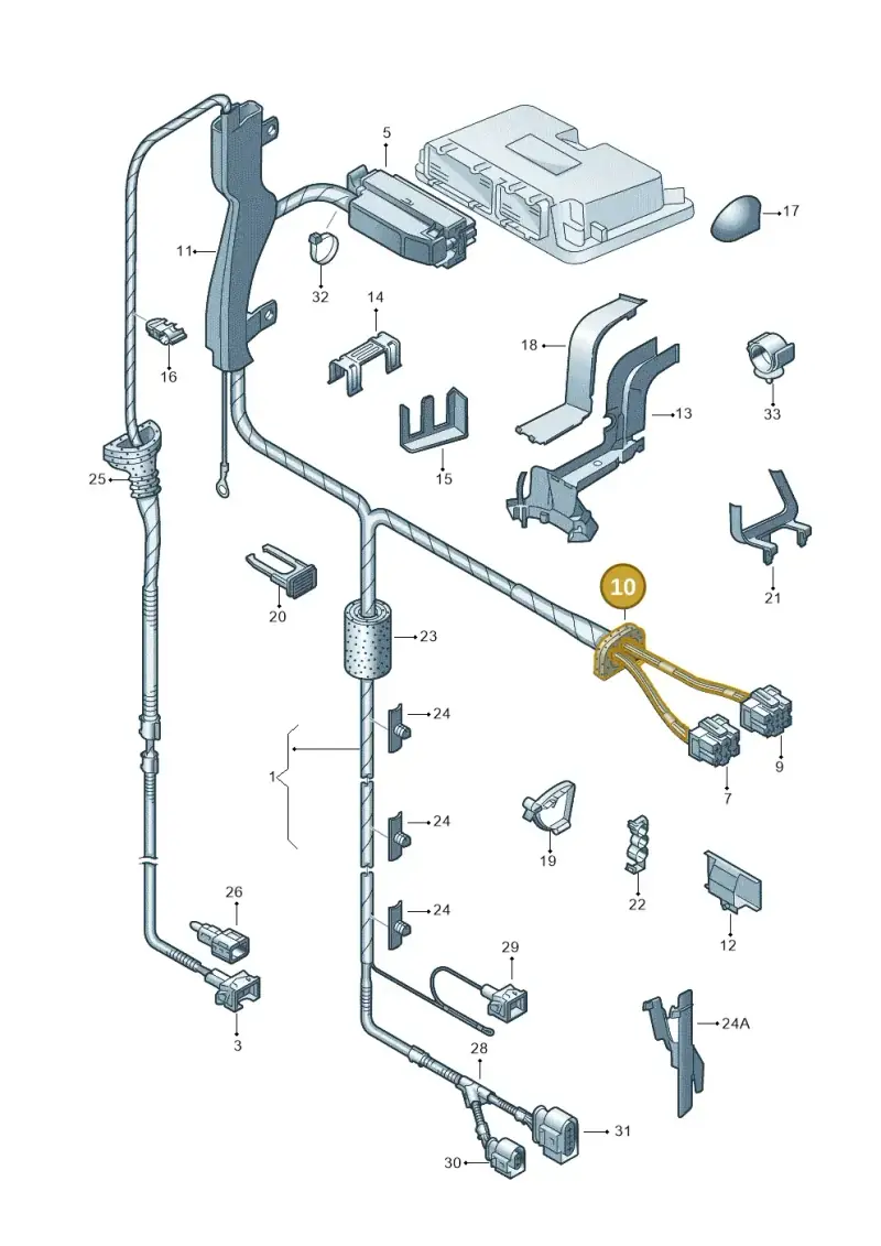 1J0941389 — Volkswagen Jetta Wagon (2001-2001) diagram 203971200, position 10