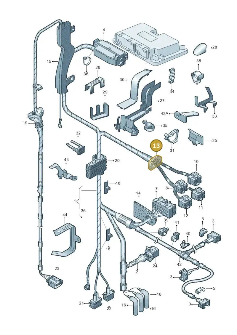 1J0941389 — Volkswagen New Beetle Cabrio. (2003-2005) diagram 203971300, position 13