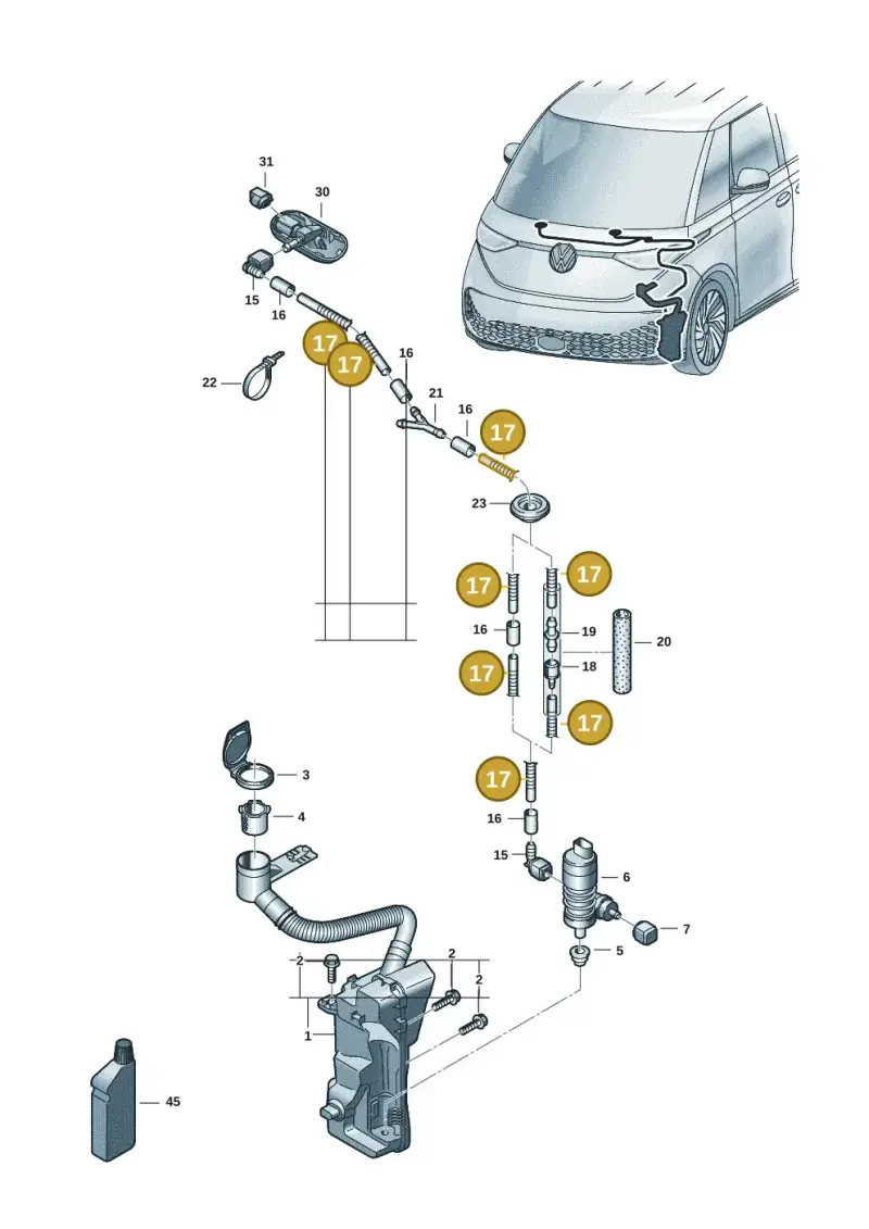 1J0955751D — Volkswagen ID.Buzz (2022-) diagram 15a955100, position 17