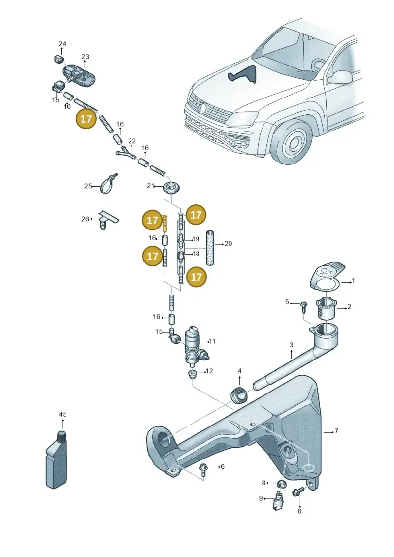 1J0955751D — Volkswagen Amarok twin cab (2022-) diagram 894955100, position 17