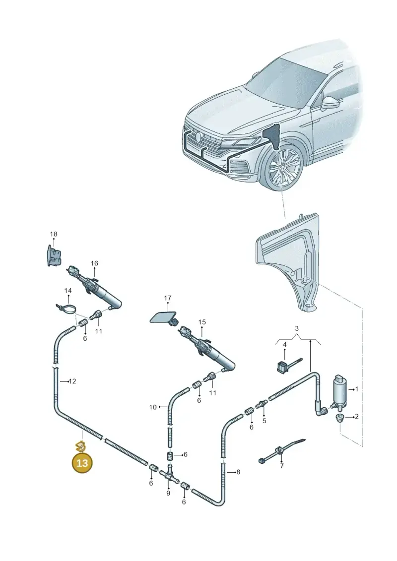 1J0955846 — Volkswagen Touareg (2017-2023) diagram 439955030, position 13