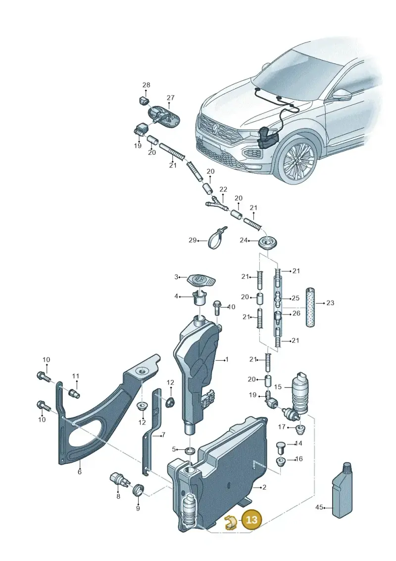 1J0955846 — Volkswagen T-Roc BlueMotion (2017-2024) diagram 813955015, position 13