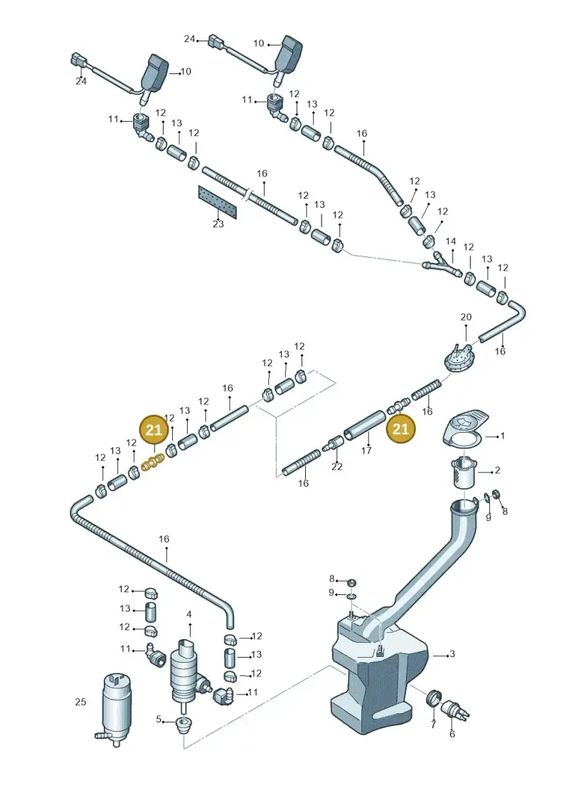 1J0955875B — Volkswagen Polo (2011-2014) diagram 253955100, position 21