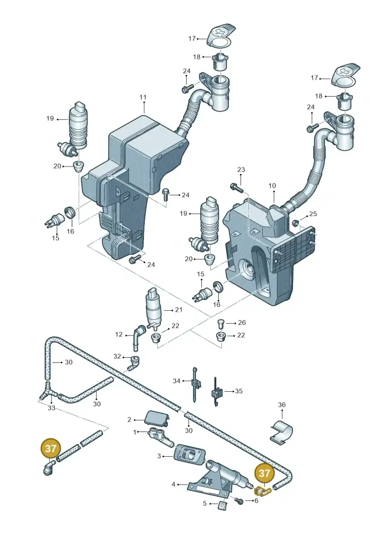 1J0955875C — Volkswagen Touran 1.9 (2008-2010) diagram 615955300, position 37