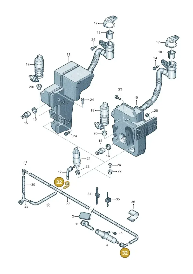 1J0955875C — Volkswagen Golf Cabriolet (2011-2016) diagram 649955300, position 32