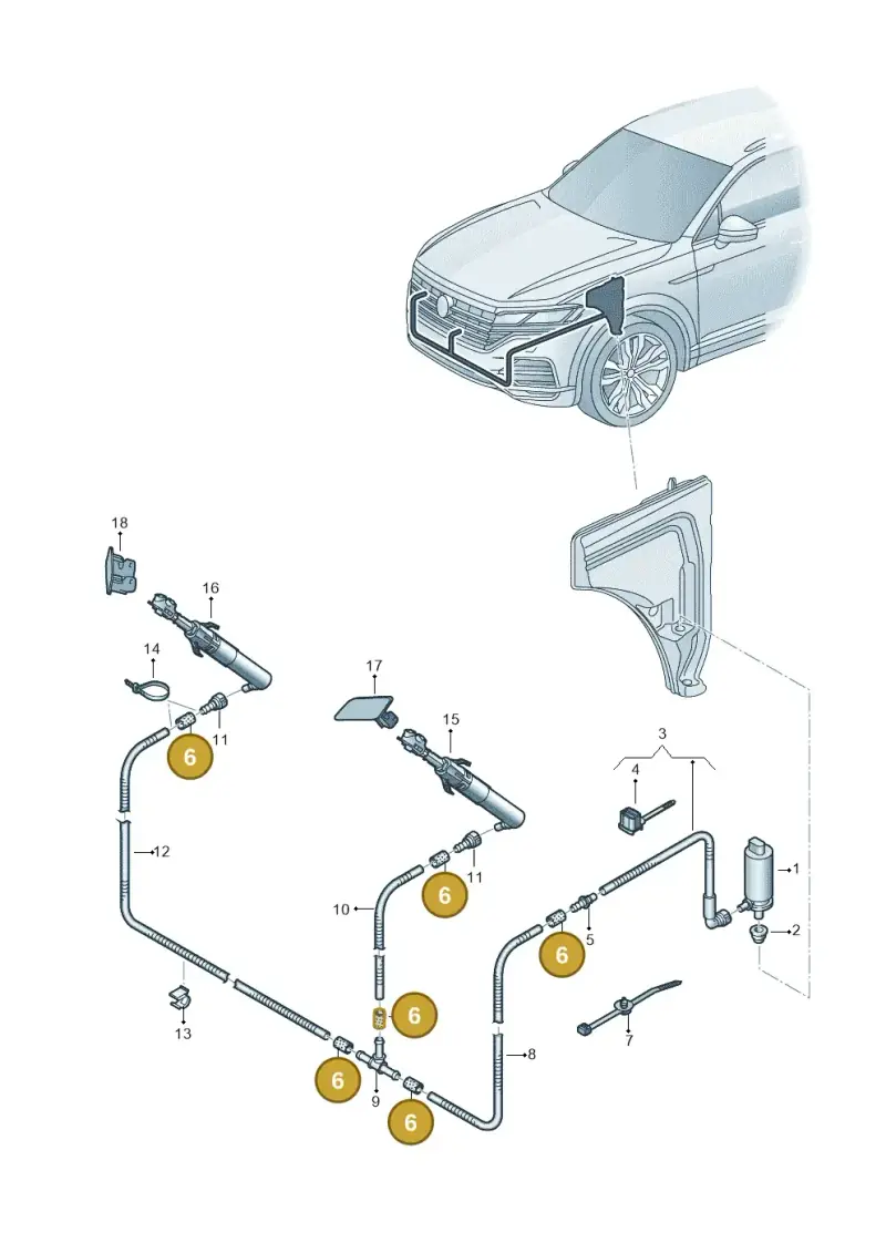 1J0955964F — Volkswagen Touareg (2017-2023) diagram 439955030, position 6