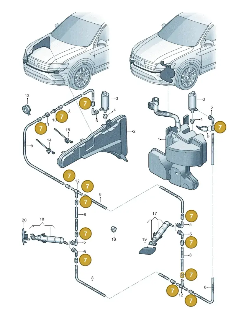 1J0955964F — Volkswagen Tiguan 2.0 4Motion (2017-2024) diagram 884955300, position 7