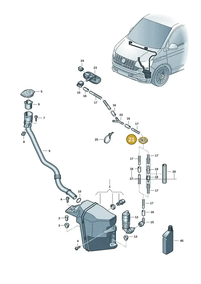 1J0955998C — Volkswagen Transport. multivan (2019-2024) diagram 7em955010, position 21