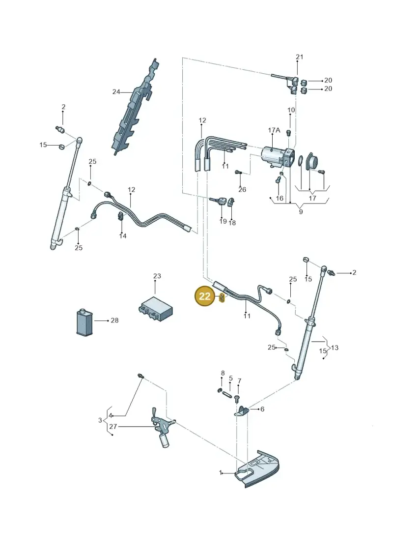 1J0957818C — Volkswagen New Beetle Cabrio. (2003-2005) diagram 279871600, position 22