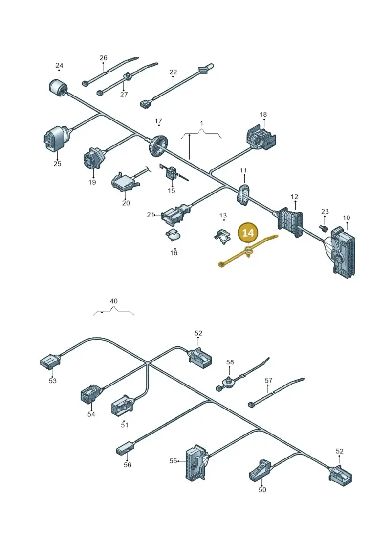 1J0957818C — Volkswagen Passat saloon (2010-2015) diagram 460972330, position 14