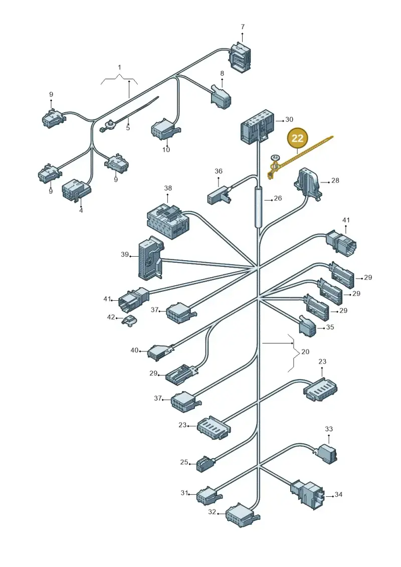 1J0957818C — Volkswagen Sharan (2015-2022) diagram 689972260, position 22