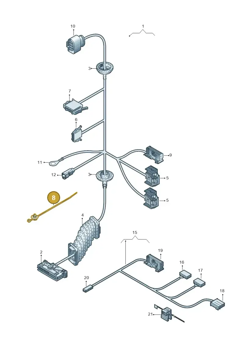 1J0957818C — Volkswagen Caddy (2015-2020) diagram 690972300, position 8