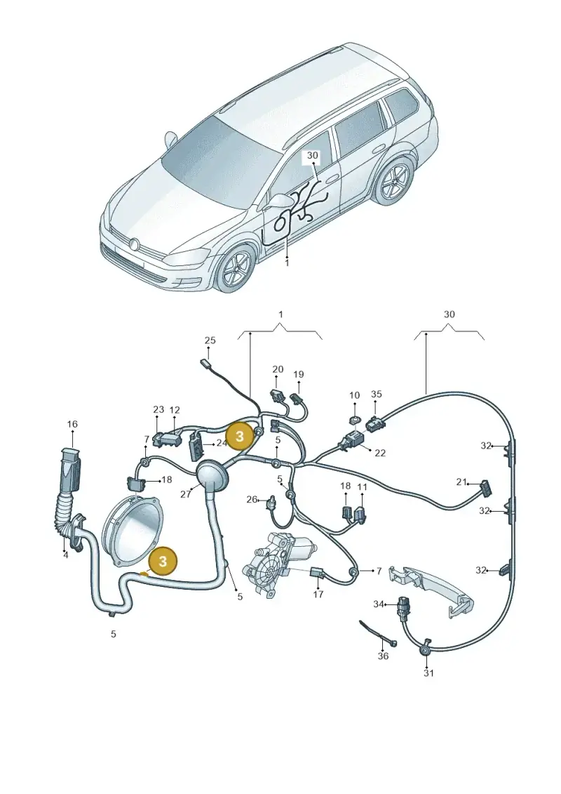 1J0957818C — Volkswagen Golf Estate (2013-2017) diagram 763972330, position 3
