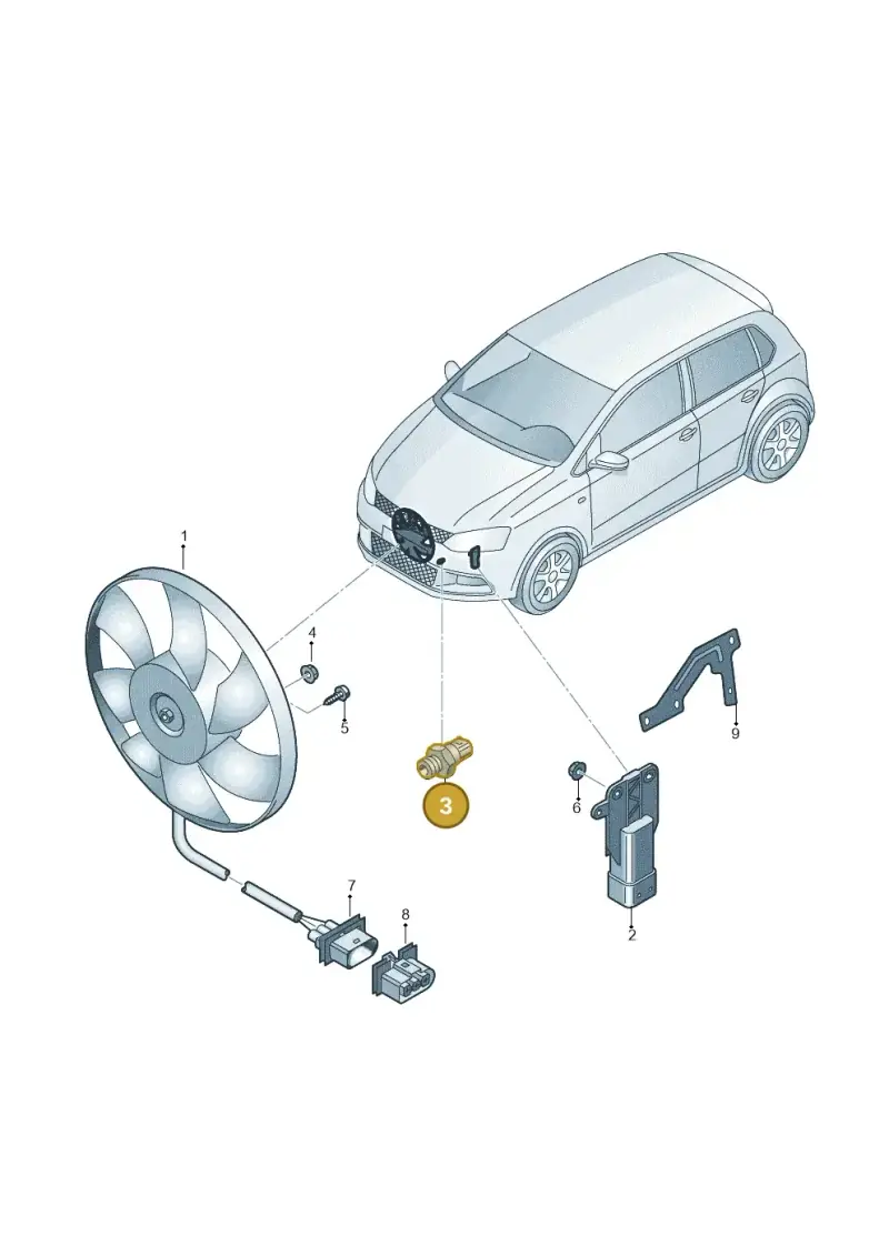 1J0959481 — Volkswagen Polo 1.4 BlueMotion (2014-2017) diagram 773959500, position 3
