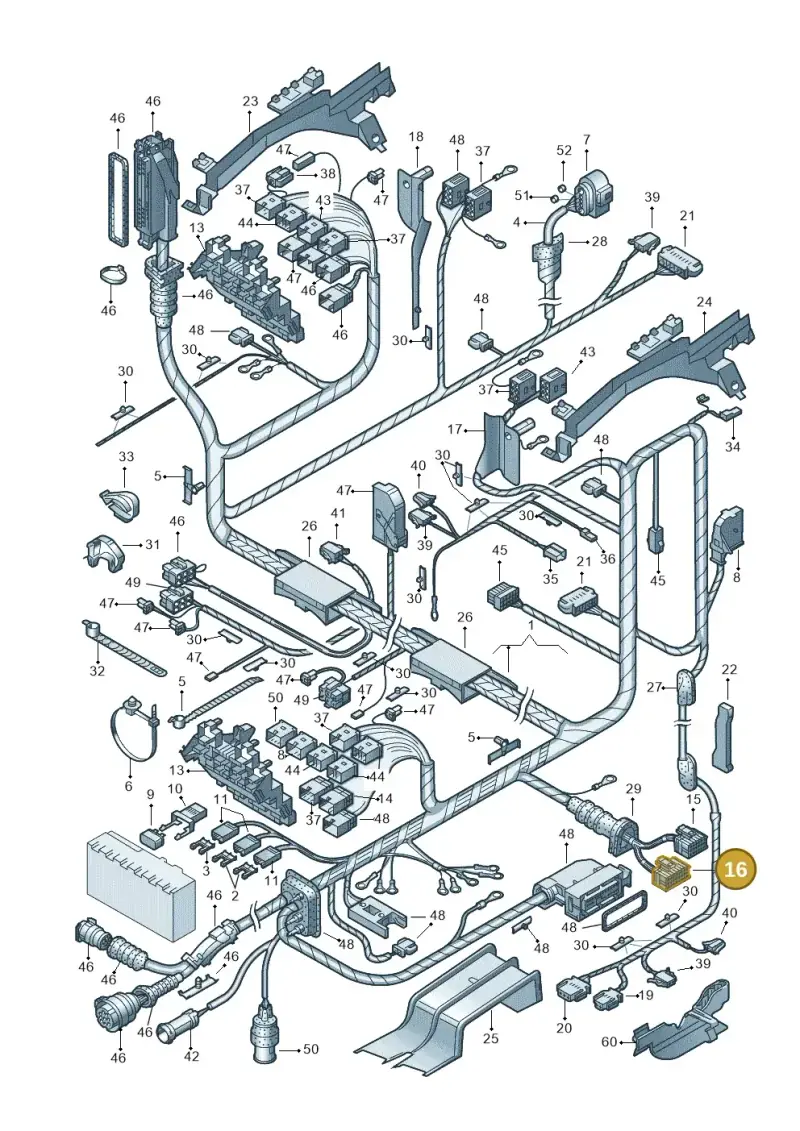 1J0962623B — Volkswagen PASSAT/4MOTION/W8 (2002-2005) diagram 195972820, position 16