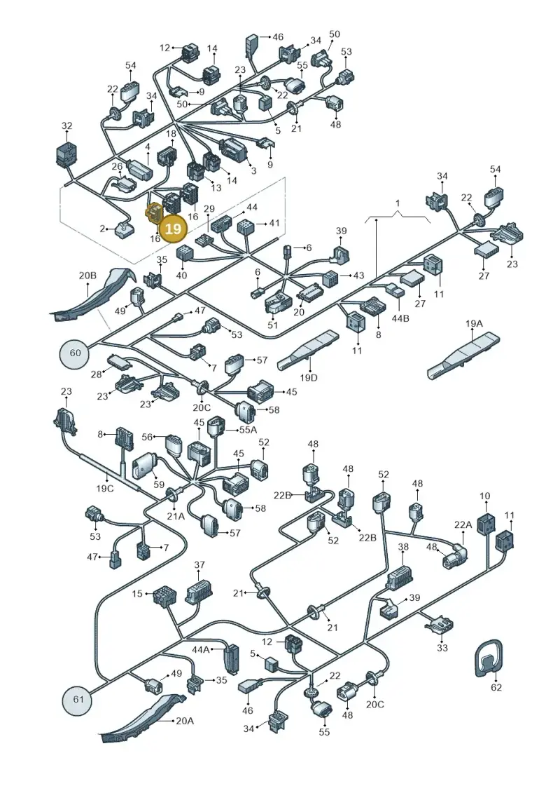 1J0962624A — Volkswagen Touareg                08> (2007-) diagram 274971830, position 19