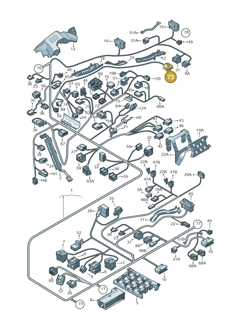1J0962624A — Volkswagen TOURAN (2006-) diagram 409971820, position 73