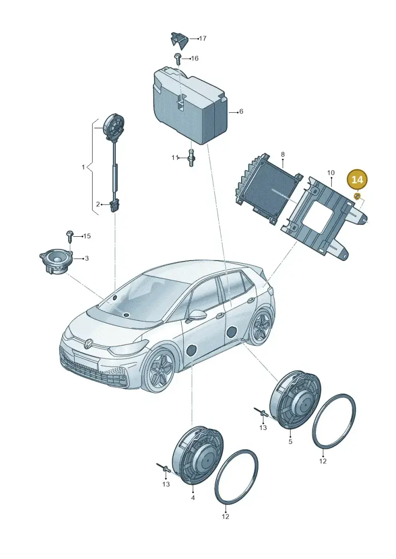 1J0971254 — Volkswagen ID.3 Pro (2019-2024) diagram 10a035035, position 14