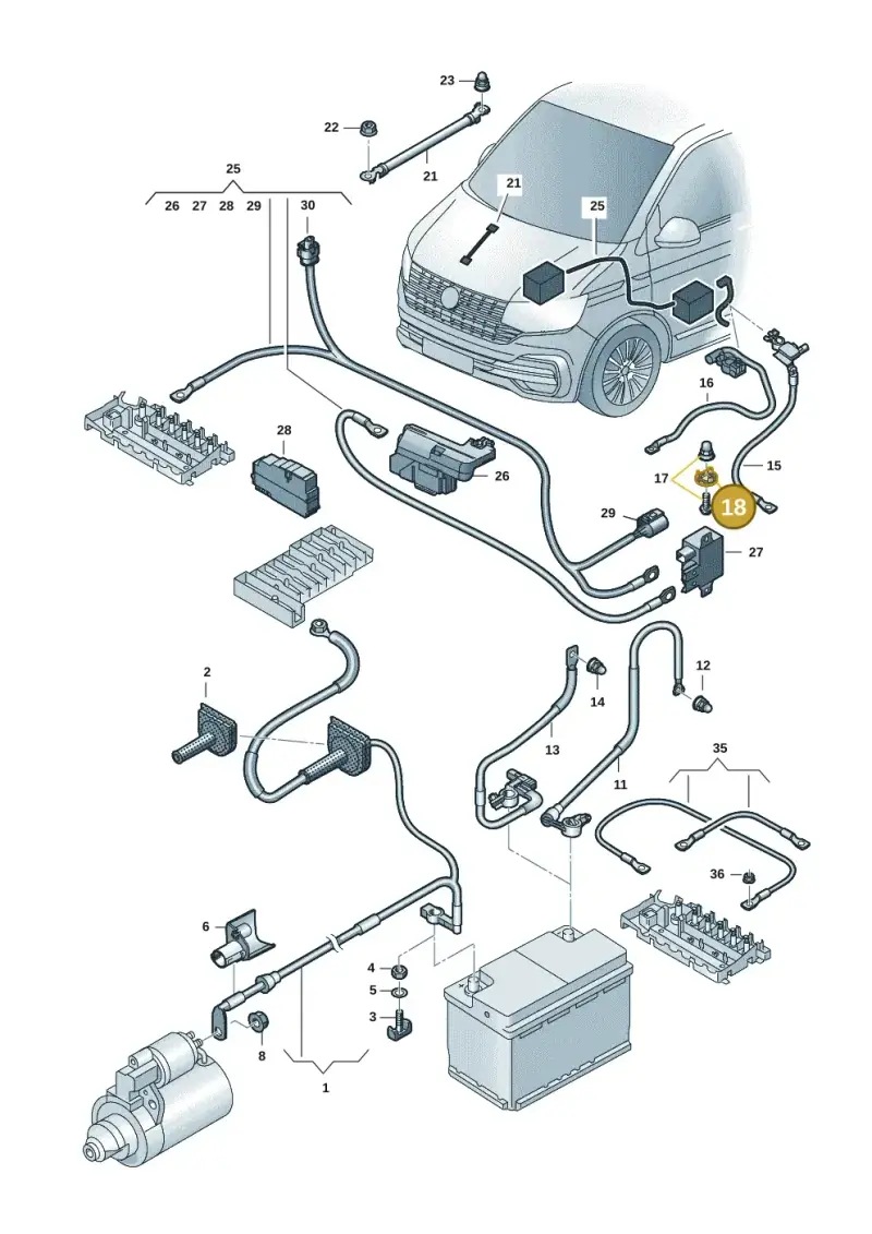 1J0971260E — Volkswagen Transport. multivan (2019-2024) diagram 7em971002, position 18