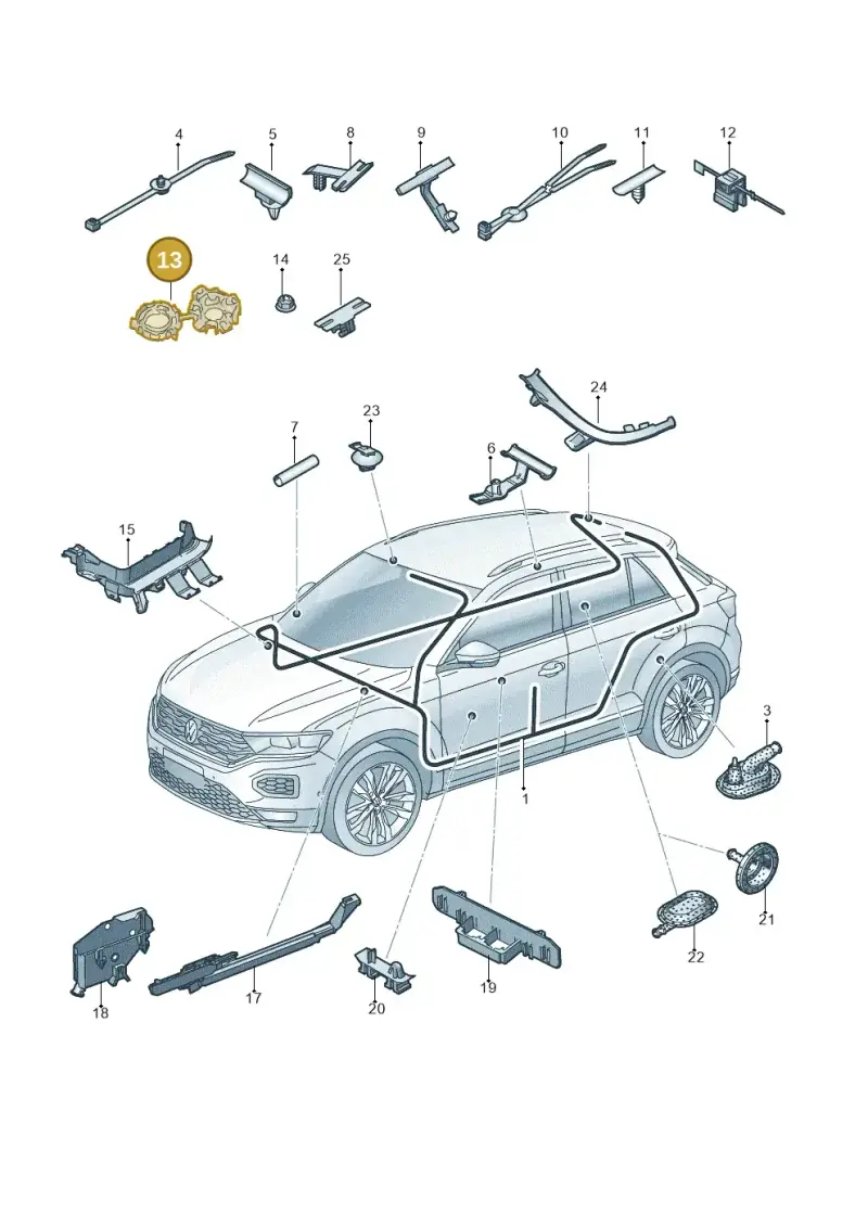 1J0971260E — Volkswagen T-Roc BlueMotion (2017-2024) diagram 813971820, position 13