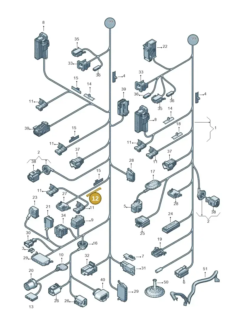 1J0971445C — Volkswagen Polo (2012-2014) diagram 672972010, position 12