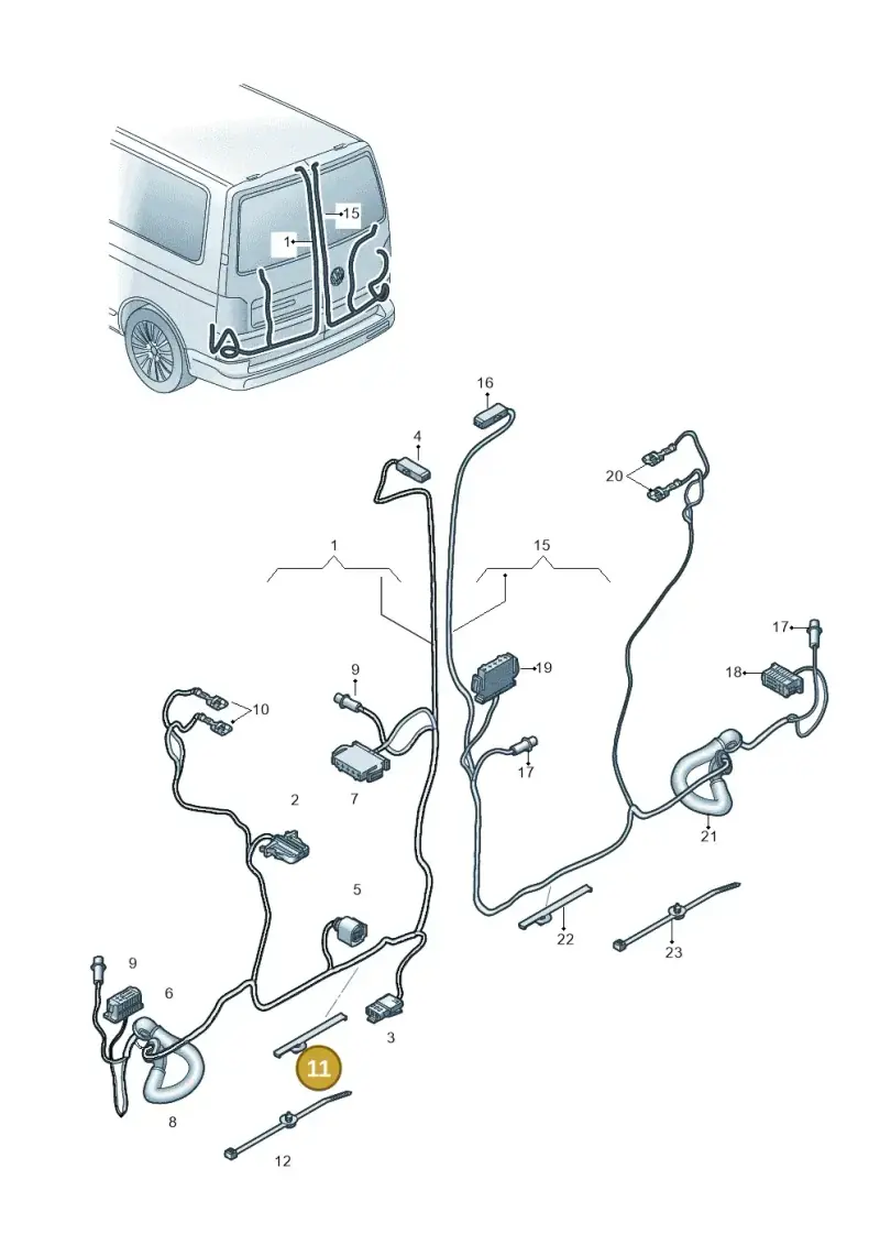 1J0971445C — Volkswagen Caravelle (2015-2019) diagram 861972830, position 11