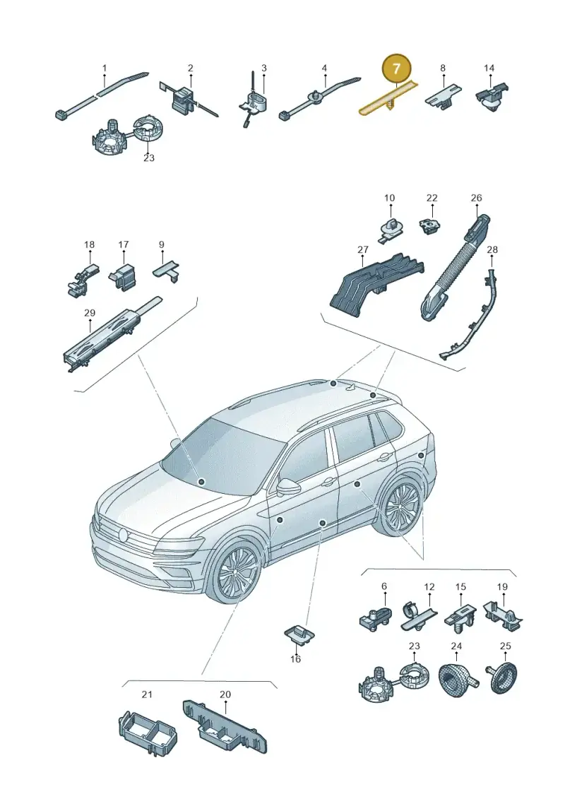 1J0971445C — Volkswagen Tiguan 2.0 4Motion (2017-2024) diagram 884971830, position 7
