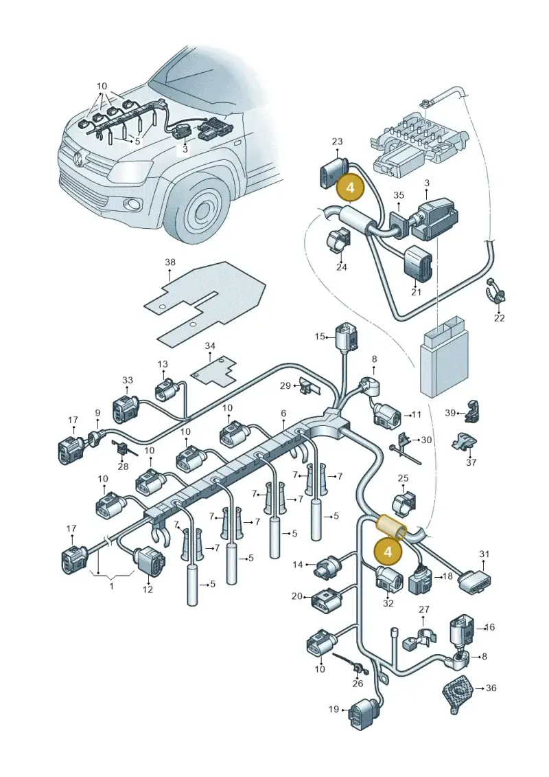1J0971798C — Volkswagen Amarok twin cab (2022-) diagram 894971050, position 4