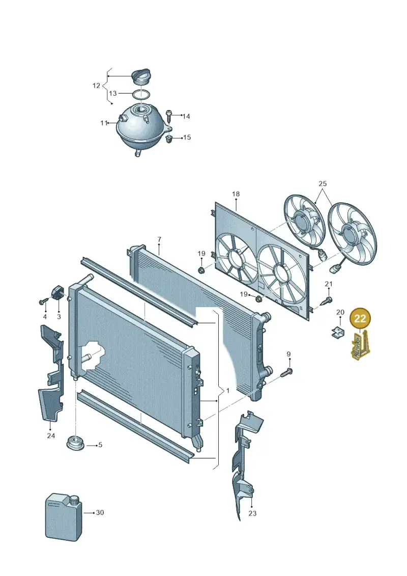 1J0971830H — Volkswagen Caddy kombi (2015-2020) diagram 866121720, position 22