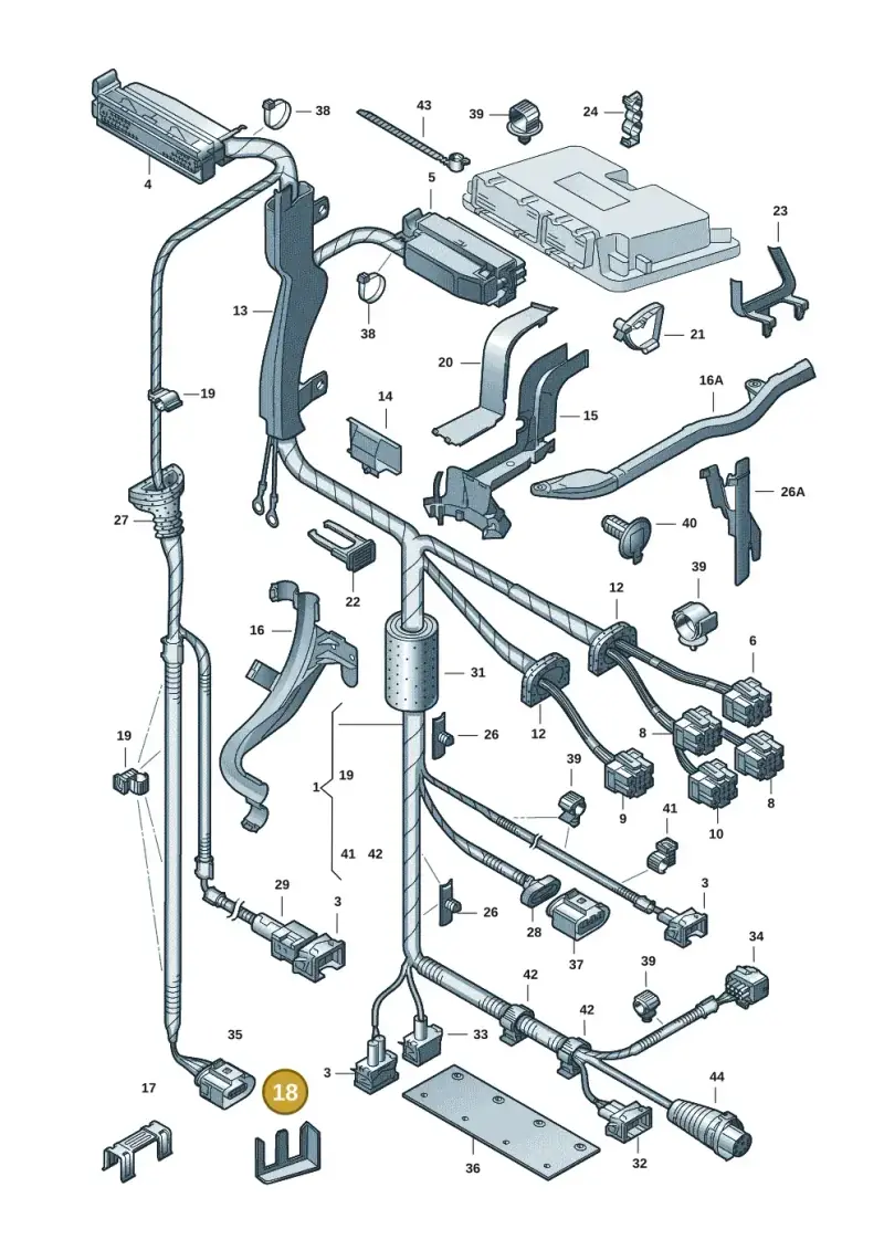 1J0971830J — Volkswagen New Beetle Cabrio. (2003-2005) diagram 203971250, position 18