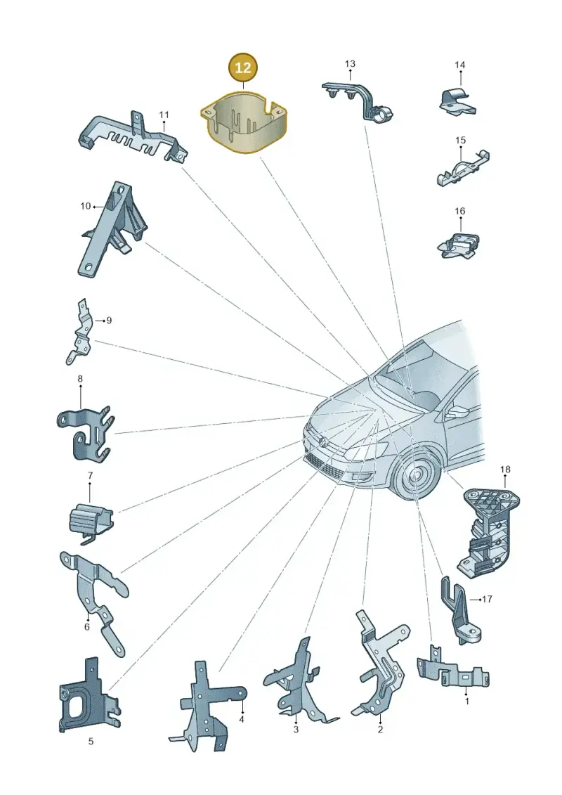 1J0971830N — Volkswagen Polo 1.4 BlueMotion (2014-2017) diagram 773971500, position 12