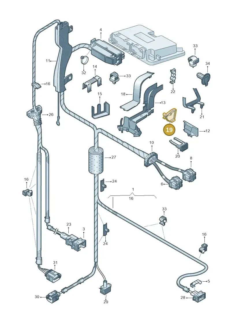 1J0971843 — Skoda OCTAVIA/COMBI/4X4      01> (2000-) diagram 202971180, position 19