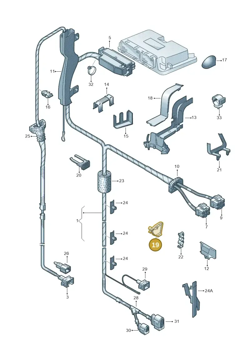 1J0971843 — Volkswagen New Beetle Cabrio. (2003-2005) diagram 203971200, position 19
